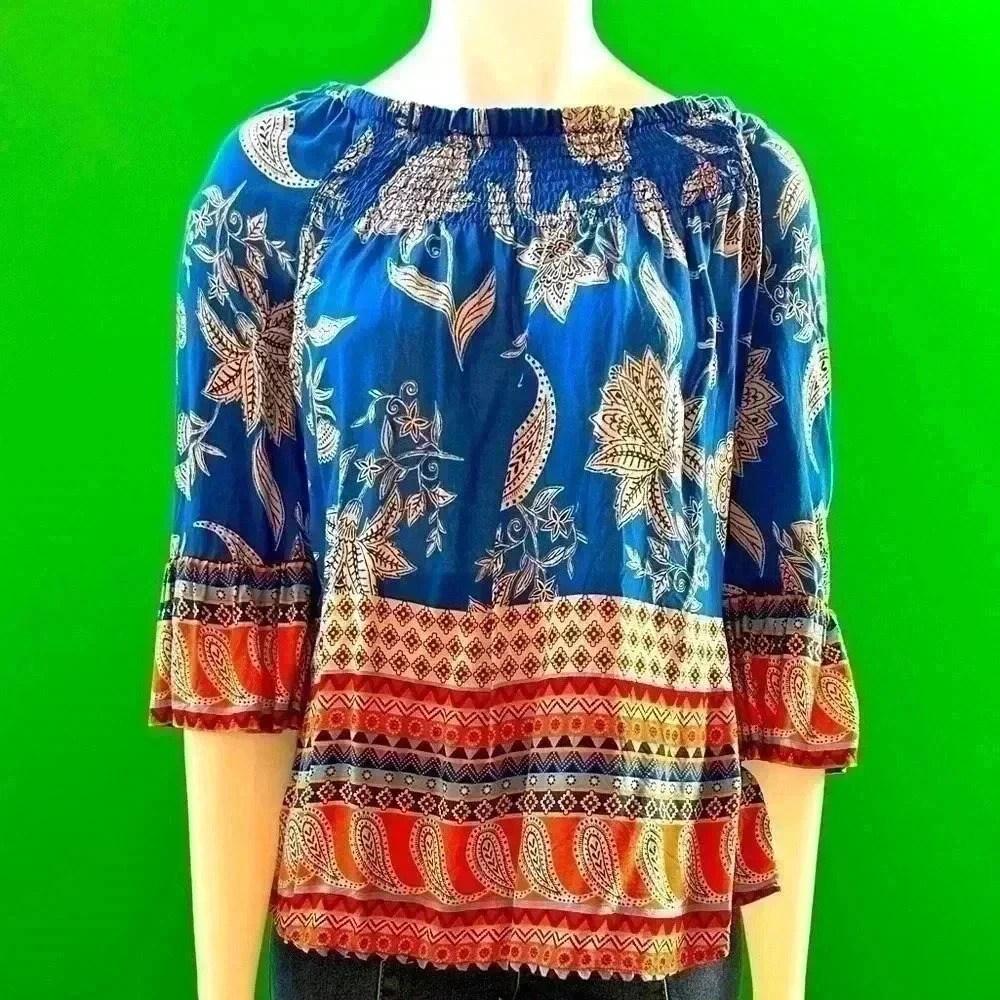 Beachlunchlounge, boutique,  sz XS women’s vibrant blouse